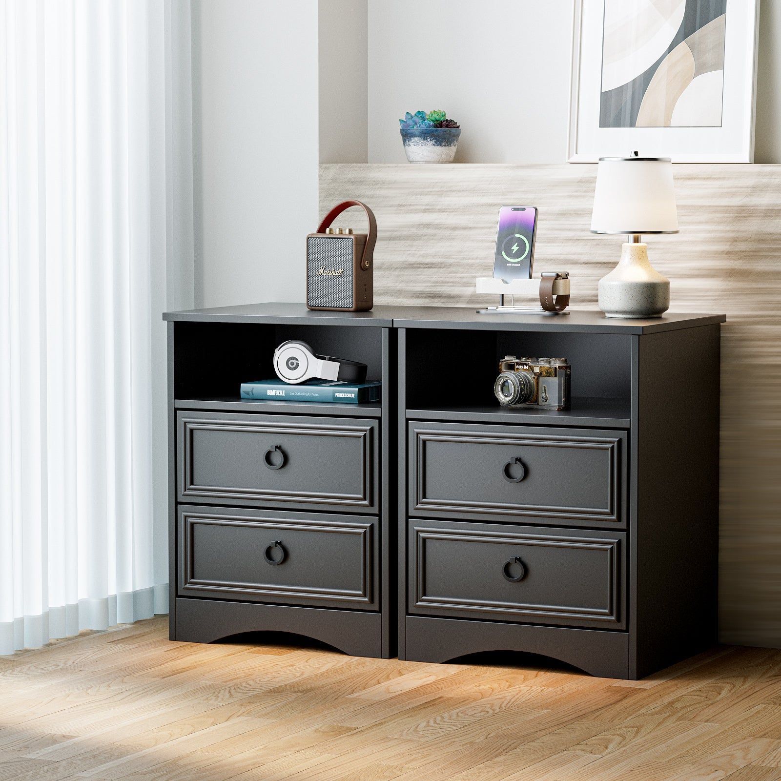 3 Piece Bedroom Dresser Set, 4 Drawer Dresser, 2 Drawers Nightstand se – LGHM 3 Piece Bedroom Dresser Set, 4 Drawer Dresser, 2 Drawers Nightstand se – LGHM
