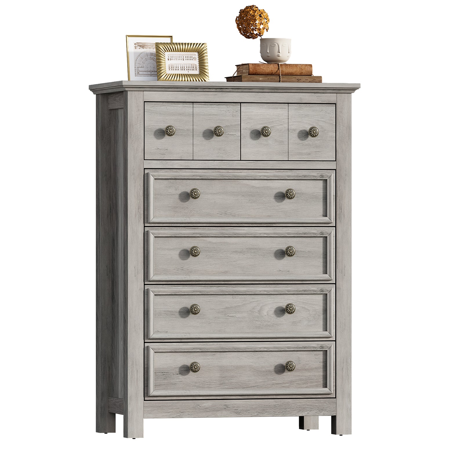 Tall 6 Drawer Dresser for Bedroom, Wood Farmhouse Chest of Drawers