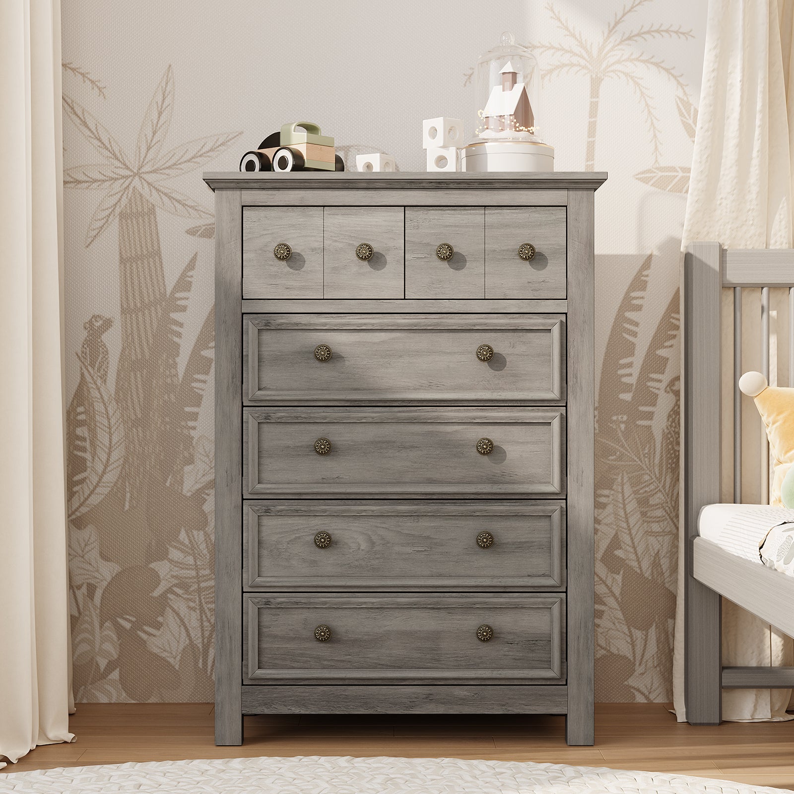 Tall 6 Drawer Dresser for Bedroom, Wood Farmhouse Chest of Drawers – LGHM Tall 6 Drawer Dresser for Bedroom, Wood Farmhouse Chest of Drawers – LGHM