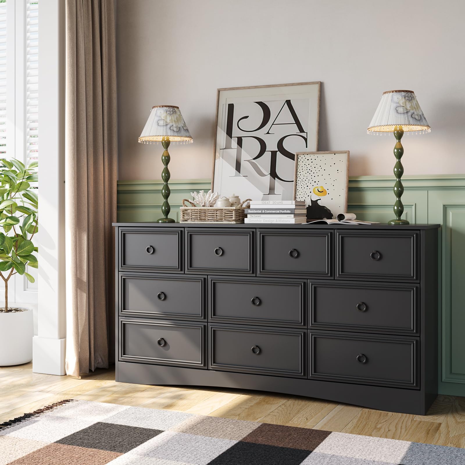10 drawer dresser modern 10 Drawers Dresser 55" Large Drawers Wood Dressers & Chest of Drawers - On Sale - Bed Bath & Beyond