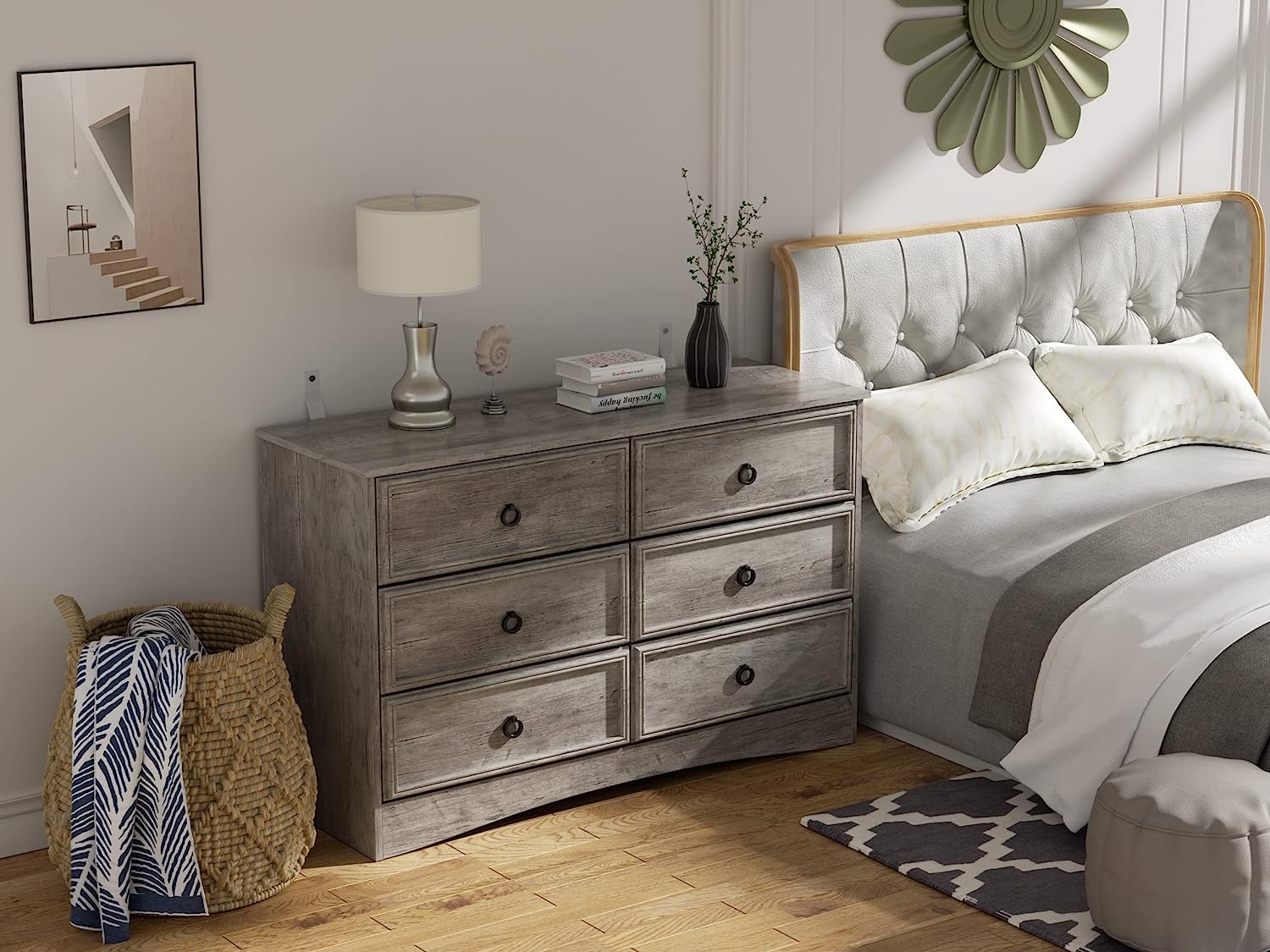 LGHM Large 6 Drawer Dresser Grey LGHM Large 6 Drawer Dresser Grey