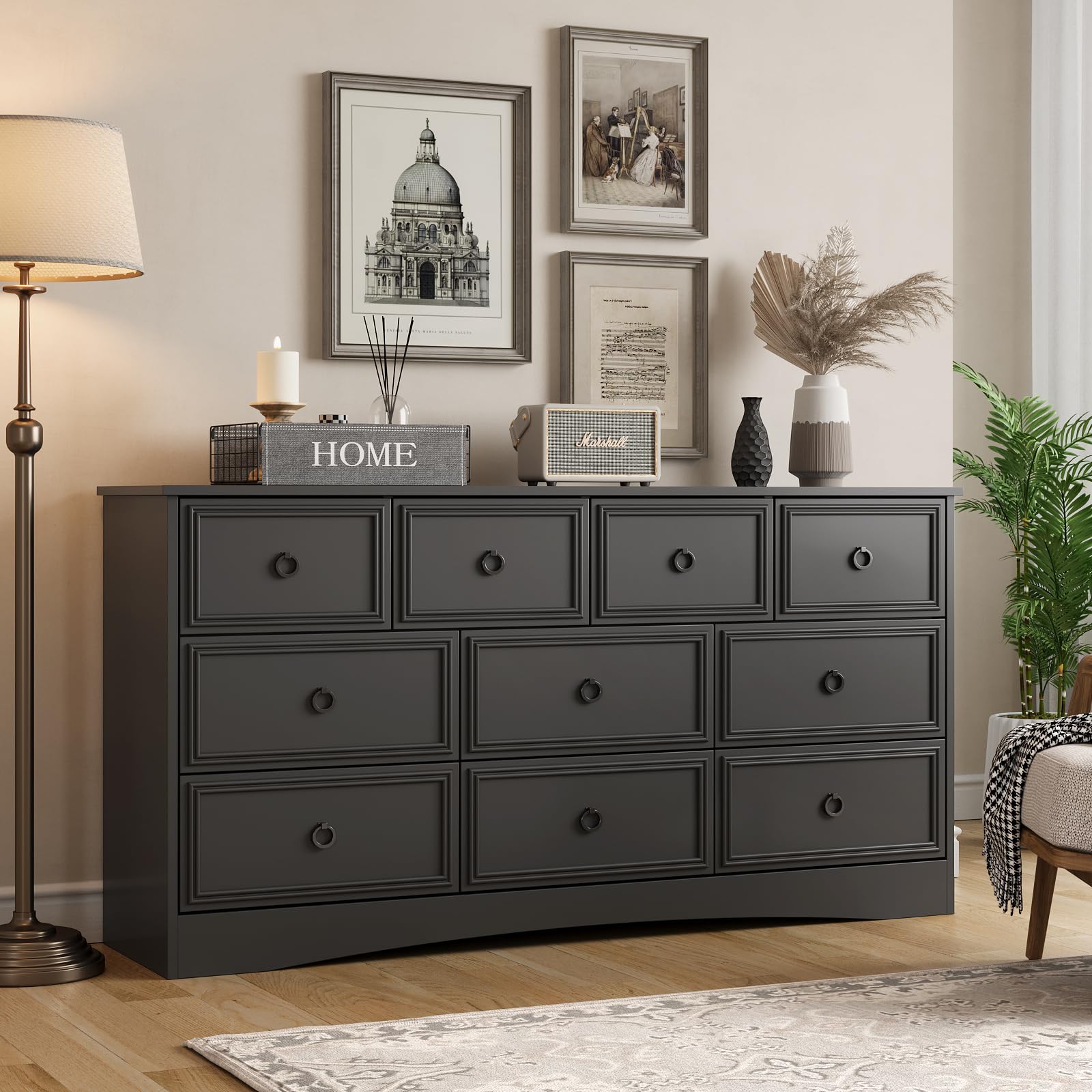 Modern 10 Drawer Dresser, Dressers for Bedroom,Black LGHM Modern 10 Drawer Dresser, Dressers for Bedroom,Black LGHM