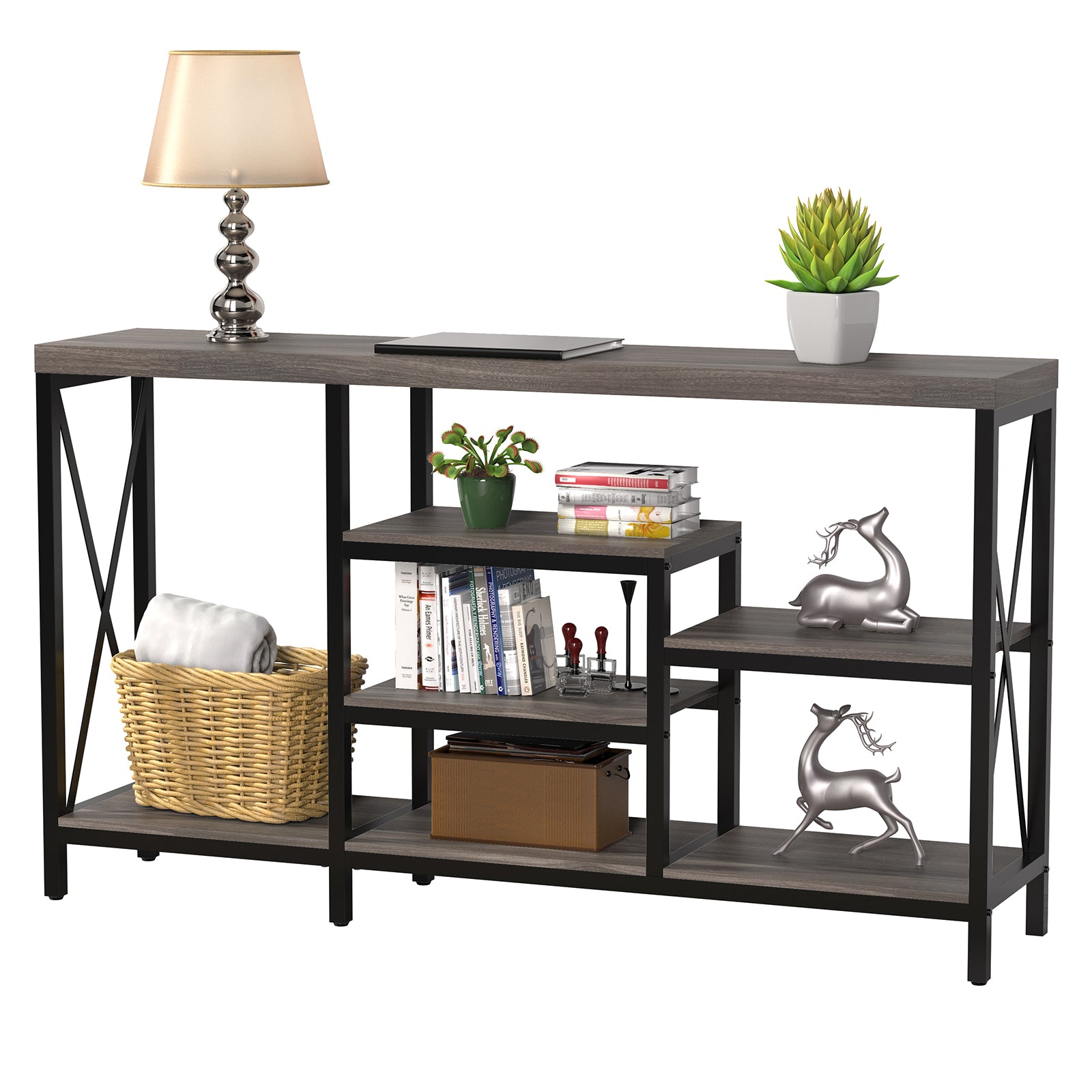 Console Tables for Entryway 55 Inch Rustic Brown