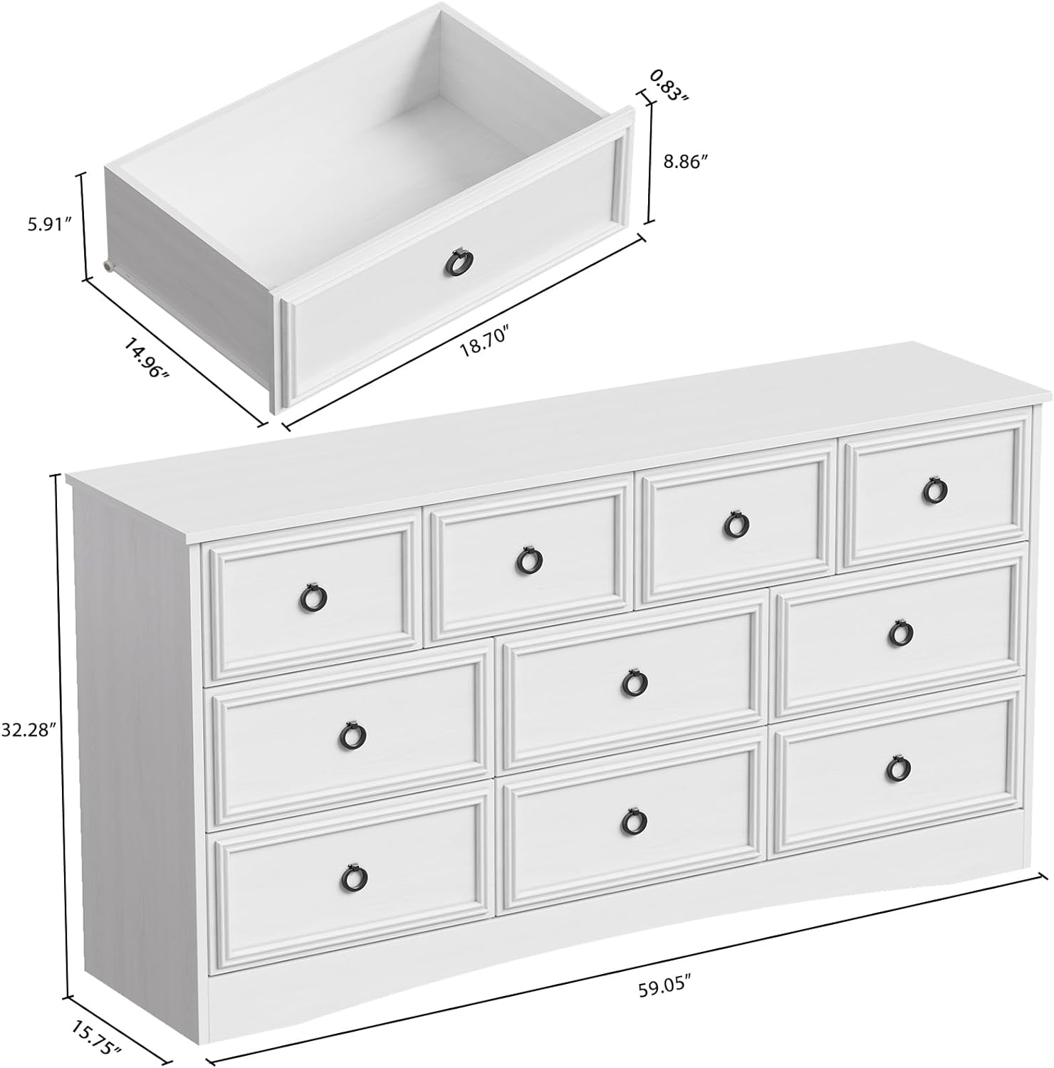 standard dresser dimensions Morrison Wide & Drawings Who said bedroom storage cant be cool Modern 10 Drawer Dresser, Dressers