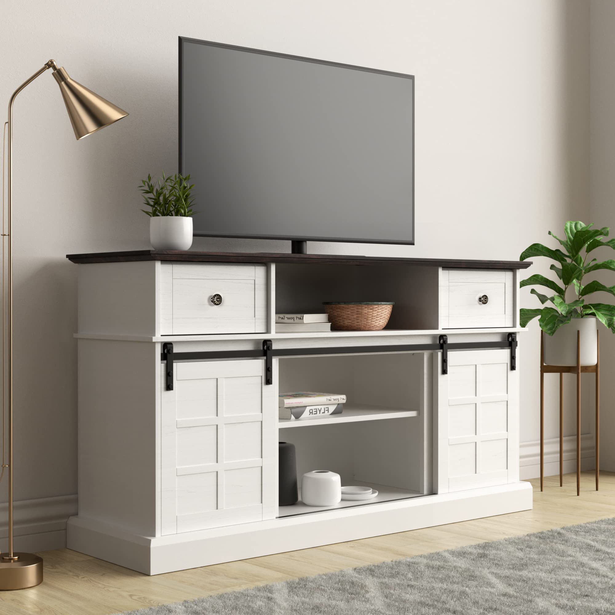 LGHM White TV Stand for 65 inch TV