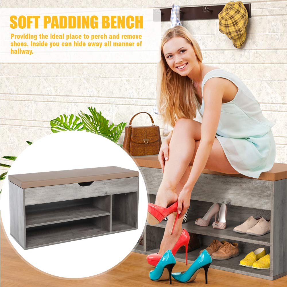 LGHM Shoe Storage Bench 2-Tier (Grey)